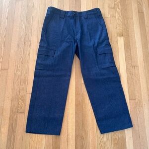 FB County Cargo Jeans Kackies Deadstock With Tags 40x32 Raw Denim Baggy Wide Leg
